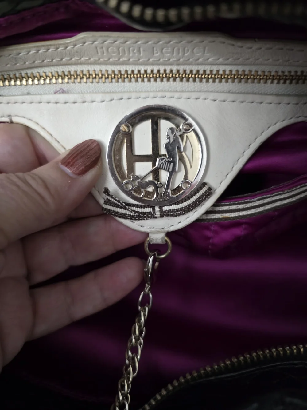 RARE Henri Bendel Python Embossed Leather Drawstring Hobo Bag - EUC